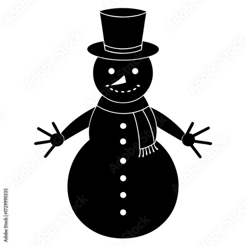 vector illustration of a snowman