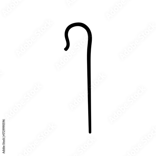 Shepherd crook stick silhouette vector flat illustration design.