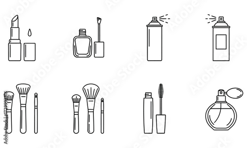 Cosmetic items collection lipstick nail