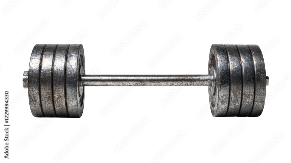 Fototapeta premium Heavy metal dumbbell isolated on white background