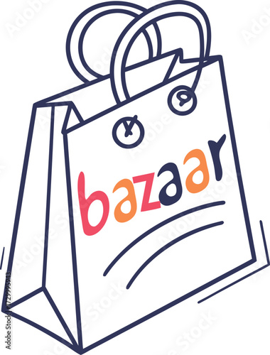 Bazaar Shopping Bag Outline