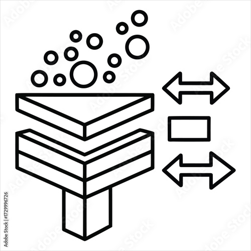 Filter funnel bubbles arrows circles