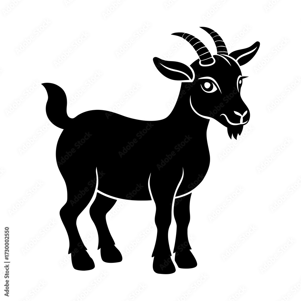 Fototapeta premium vector silhouette of a goat