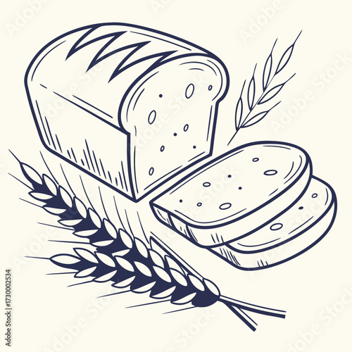 Slice of Bread Icon Flat Design.