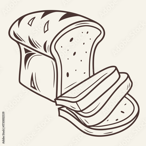 Slice of Bread Icon Flat Design.