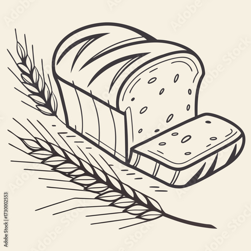 Slice of Bread Icon Flat Design.