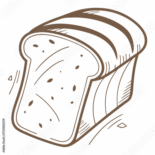 Slice of Bread Icon Flat Design.