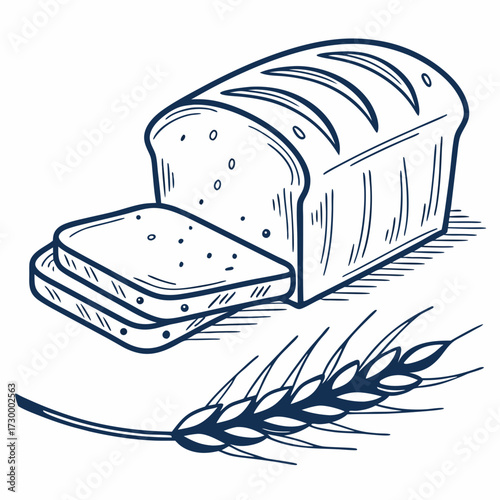Slice of Bread Icon Flat Design.