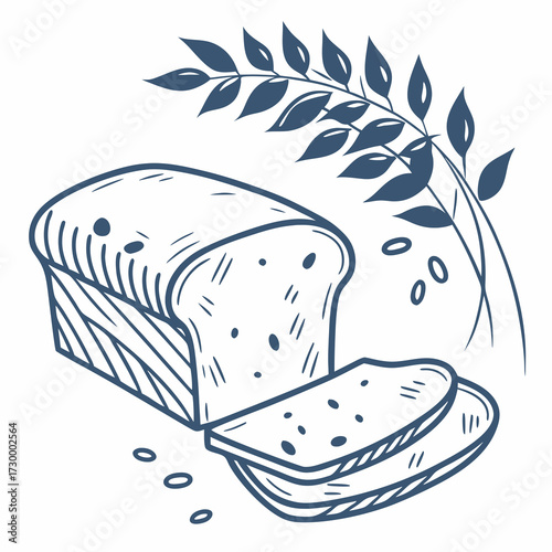 Slice of Bread Icon Flat Design.