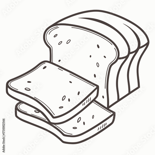 Slice of Bread Icon Flat Design.