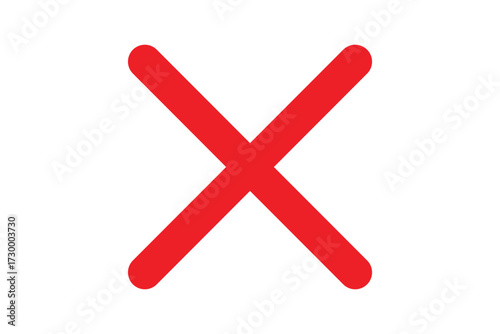 red and white cancel cross close tab icon vector
