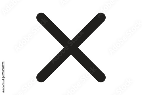 black and white cancel cross close tab icon vector