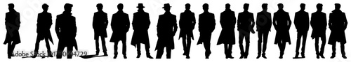 Silhouettes of Men in Coats And Hats