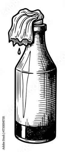 Molotov Cocktail Hand Drawn Sketch