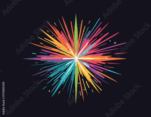 Transparent Fireworks Element. Sparkles Star. Radiance flash rays