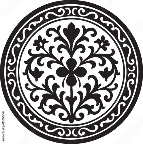 ornamental plate silhouette vector
