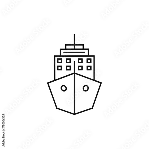 Cargo ship icon logo flat vector design