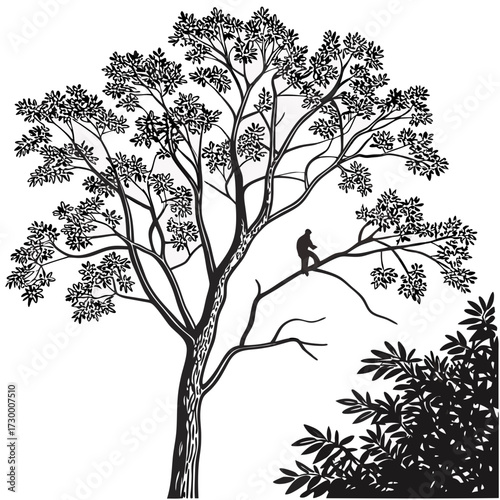 Tree top view outline collection, diverse foliage patterns, ideal for architectural plans, landscape designs, urban planning botanical illustrations, and garden