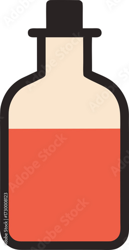 Self Care Cartoon Icon Essential Oil Bottle vector illustration 