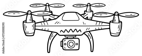 Quadcopter Drone With Camera Doodle