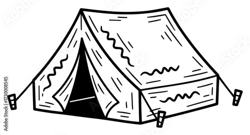 Camping Tent Doodle Illustration