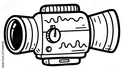 Rifle Scope in a Hand Drawn Doodle Style