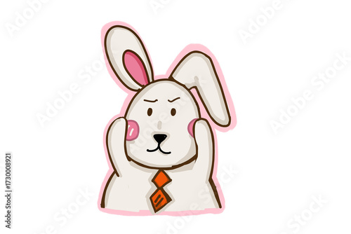 A cute little bunny are confuse mode 