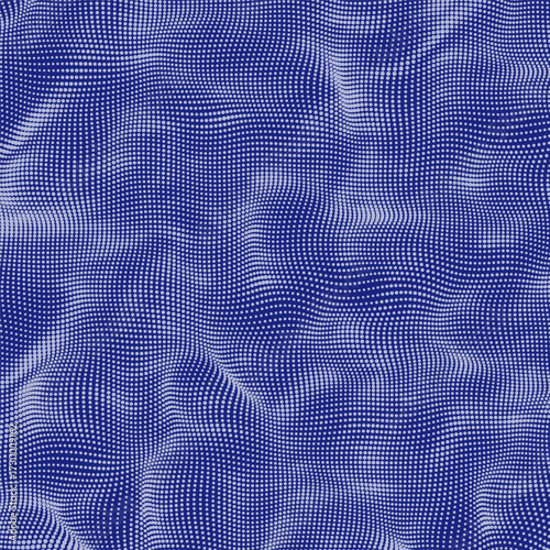 Modern abstract vector background with a dynamic wavy halftone dots pattern. Suitable for technology music data big data visualization and futuristic design concepts. Use as a wallpaper or texture ove