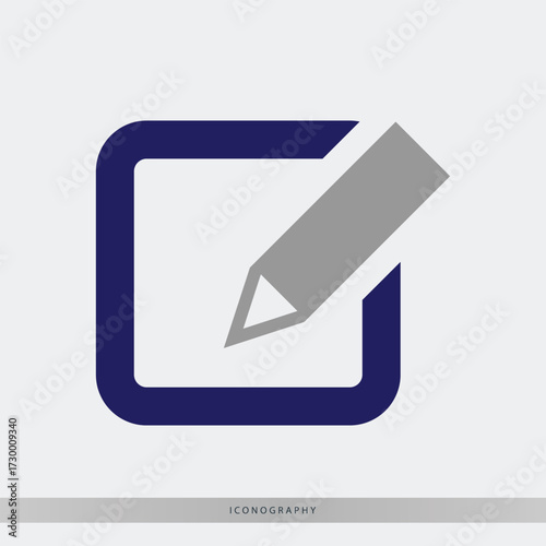 Edit icon for a modern website or app, a simple and clean design for user interface, perfect for content creation and management platforms