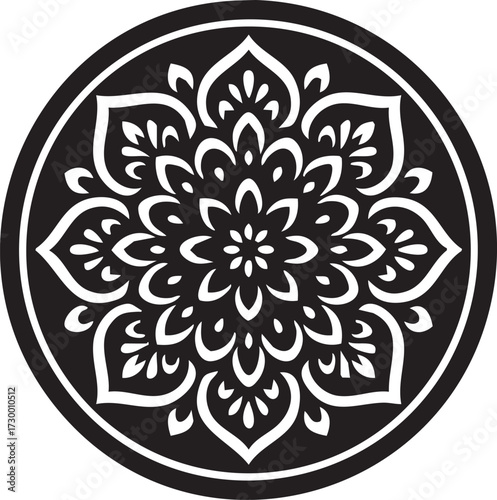 mandala plate silhouette vector
