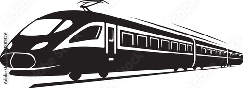 High-Speed Bullet Train Travel Icon or Logo Vector