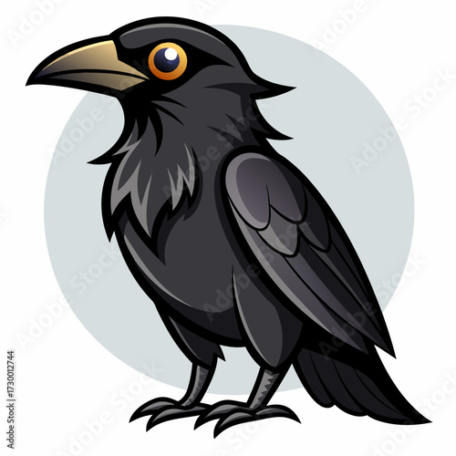 Un beau corbeau Corvus corax, oiseau Nord Pologne Europe