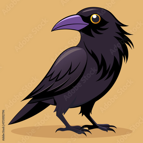Un beau corbeau Corvus corax, oiseau Nord Pologne Europe