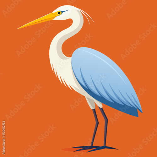 Une grande aigrette blanche dans les marécages du delta du Danube