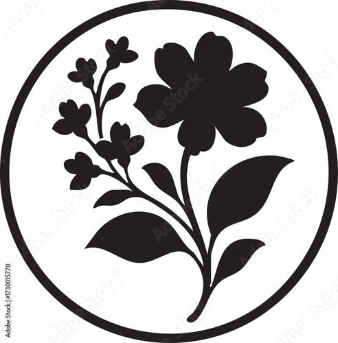 floral plate silhouette vector