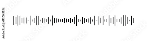 Elements for mobile messenger, podcast online radio, music player interface or app. Template of voice message. Equalizer symbols set. Waveform patterns. Audio chat speech sound wave icons collection.