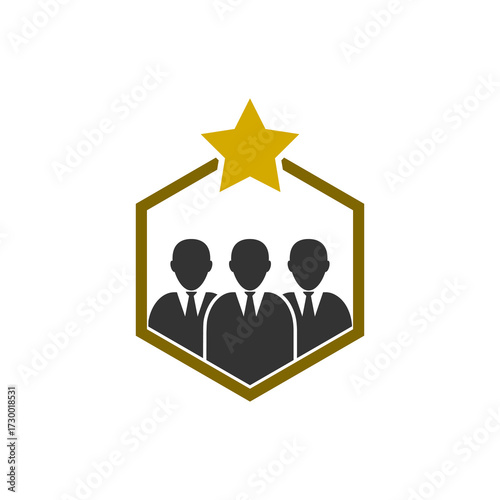 Customer loyalty or retention icon with star icon isolated on white background