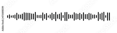 Wave one line. Continuous lines waves drawing. Art sound. Hand draw music. Outline audio icon. Concept voice. Sketch black record isolated on white background. Soundwave recording. Vector illustration