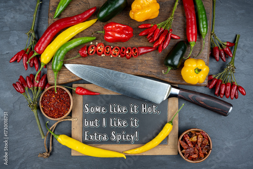 Hot chilies and spices - Extra Spicy culinary art