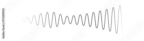 Wave one line. Continuous lines waves drawing. Art sound. Hand draw music. Outline audio icon. Concept voice. Sketch black record isolated on white background. Soundwave recording. Vector illustration