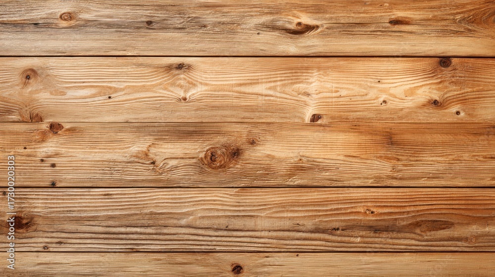 Fototapeta premium Light wooden surface background, top view, natural studio light, perfect for flat lay products.