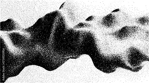 Abstract black and white texture pattern with dynamic curves and smooth shades. This modern vector illustration features repetitive designs for a clean look.