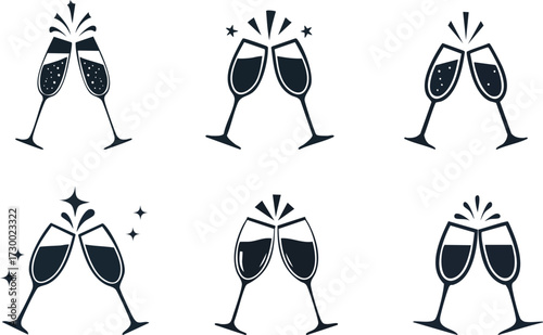 Silhouette of Event Planning. A series of four silhouetted violins with bows, showcasing different angles and perspectives of the instruments.