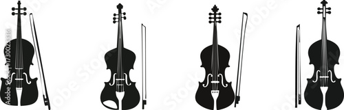 Silhouette of Event Planning. A collection of four microphone illustrations, showcasing different styles and designs, suitable for various audio and performance contexts.
