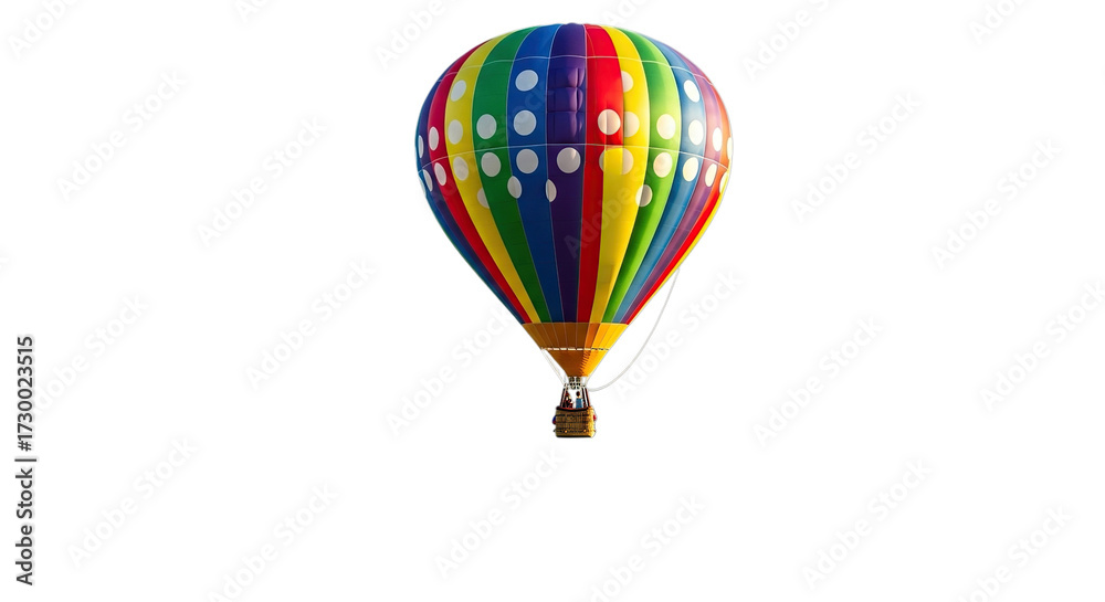 Fototapeta premium Colorful hot air balloon floating in the sky isolated on transparent background
