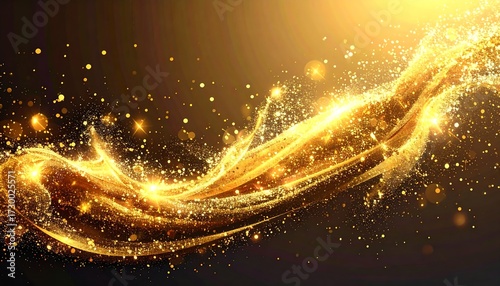 Abstract golden swirling design