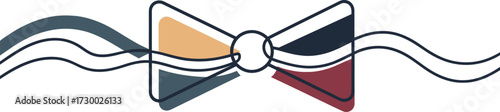 Modern geometric bow tie fashion accessory line art
