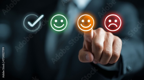 customer satisfaction. positive feedback. user experience rating.