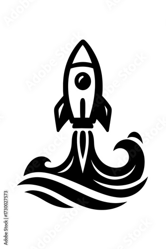 Simple Rocket Space Illustration