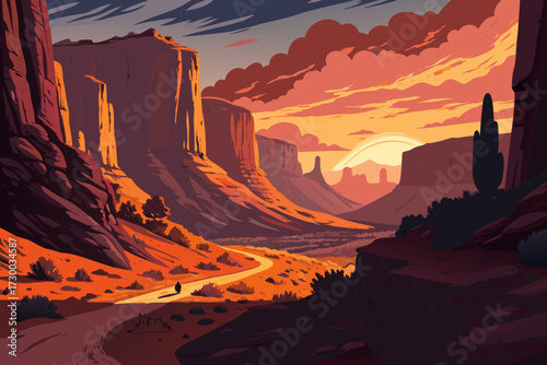 Canyon Glowing With Bold Shadows Bold Des Premium Digital Asset Suitable for Design